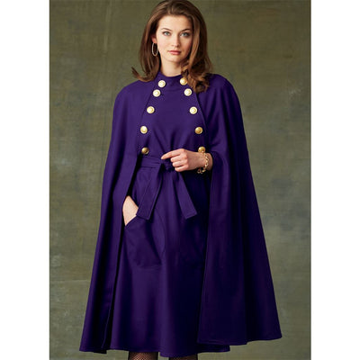 Vogue Pattern V9288 Misses Cape with Stand Collar Pockets and Belt 9288 Image 2 From Patternsandplains.com.jpg