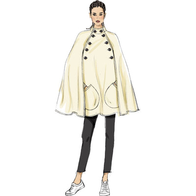 Vogue Pattern V9288 Misses Cape with Stand Collar Pockets and Belt 9288 Image 5 From Patternsandplains.com.jpg
