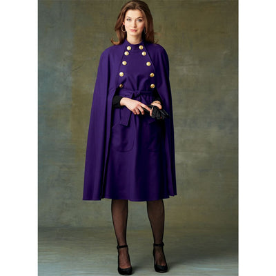 Vogue Pattern V9288 Misses Cape with Stand Collar Pockets and Belt 9288 Image 6 From Patternsandplains.com.jpg