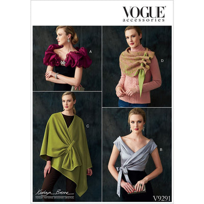 Vogue Pattern V9291 Misses Wraps Shrug and Scarf 9291 Image 1 From Patternsandplains.com