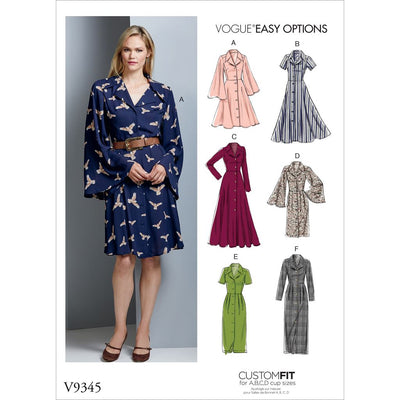 Vogue Pattern V9345 Misses Dress 9345 Image 1 From Patternsandplains.com