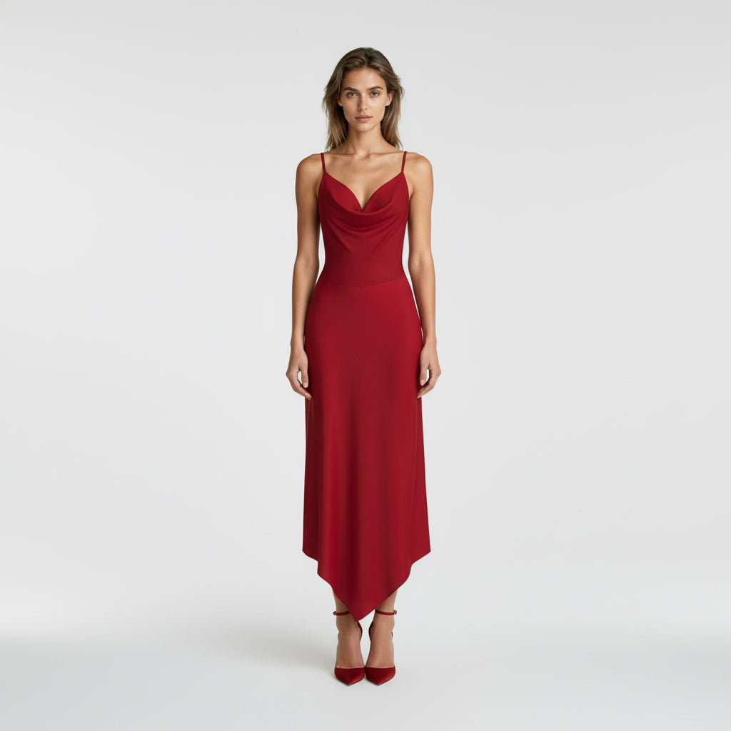 Sparks - True Red Scuba Crepe Stretch Fabric Sample