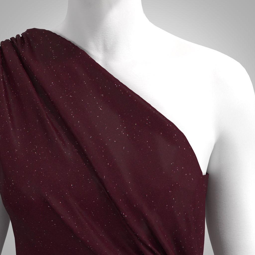 Sparks - Mulberry Scuba Crystal Crepe Stretch Fabric