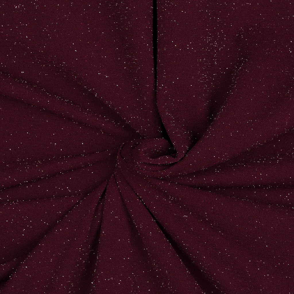 Sparks - Mulberry Scuba Crystal Crepe Stretch Fabric Sample