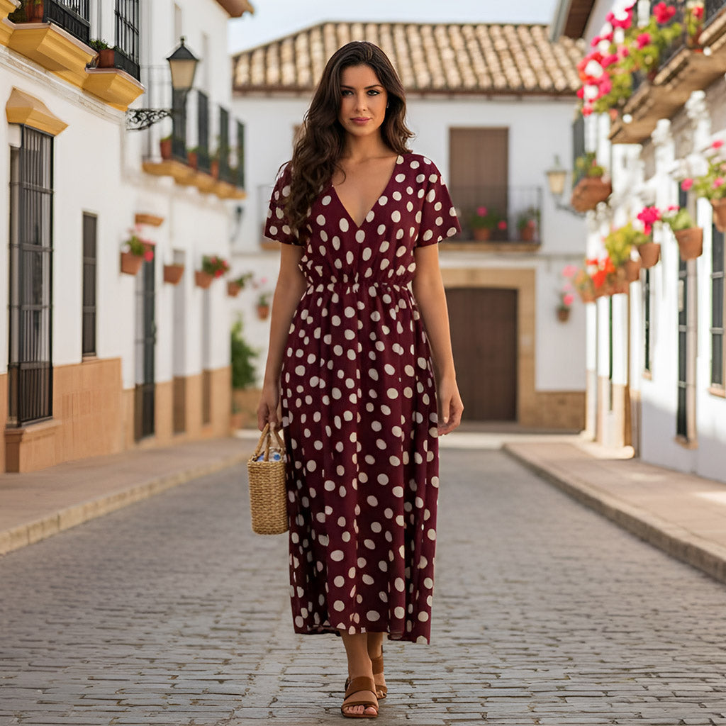 Loreto - Burgundy Red Cirque Polyester Crepe Woven Fabric