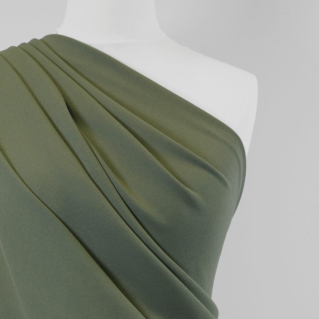 Abbey - Dill Green Light Scuba Stretch Crepe Fabric - 1.90m Remnant