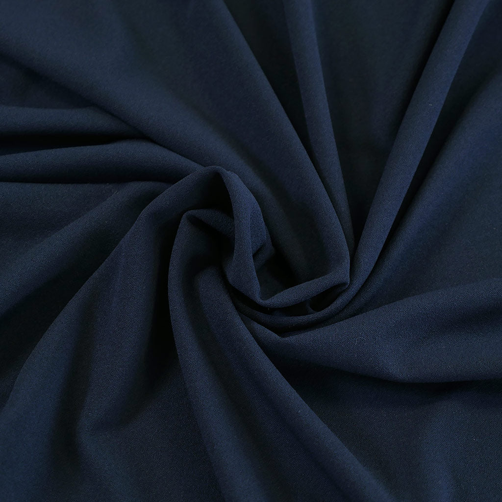 Abbey - Navy Light Scuba Stretch Crepe Fabric Sample
