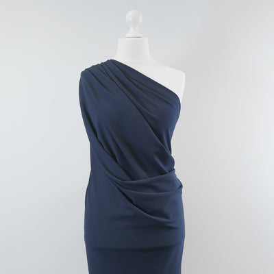 Abbey - Navy Light Scuba Stretch Crepe Fabric