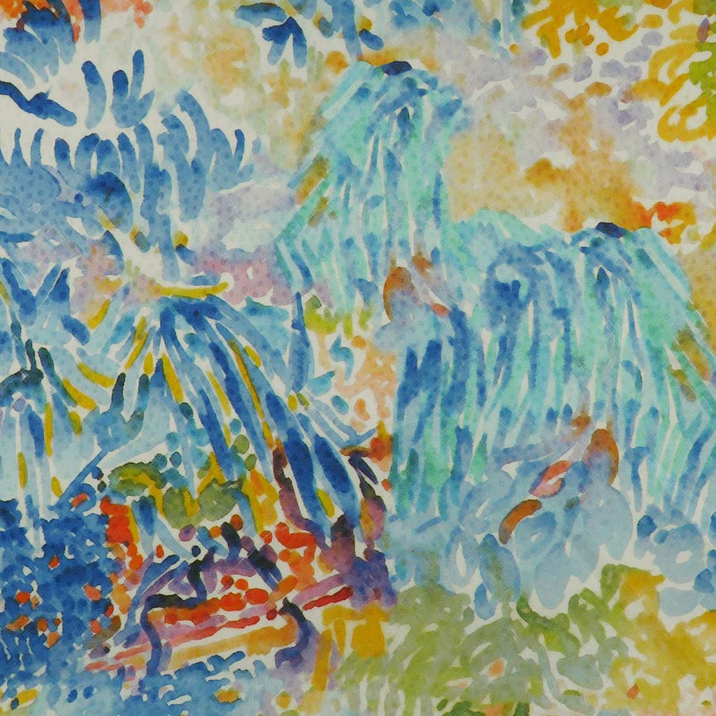 Adria - Bright Pastel Island Life Satin Jacquard Woven Fabric