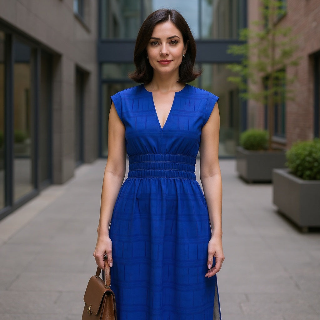 Adriano - Bluebell Parallel Lines Cotton Woven Fabric