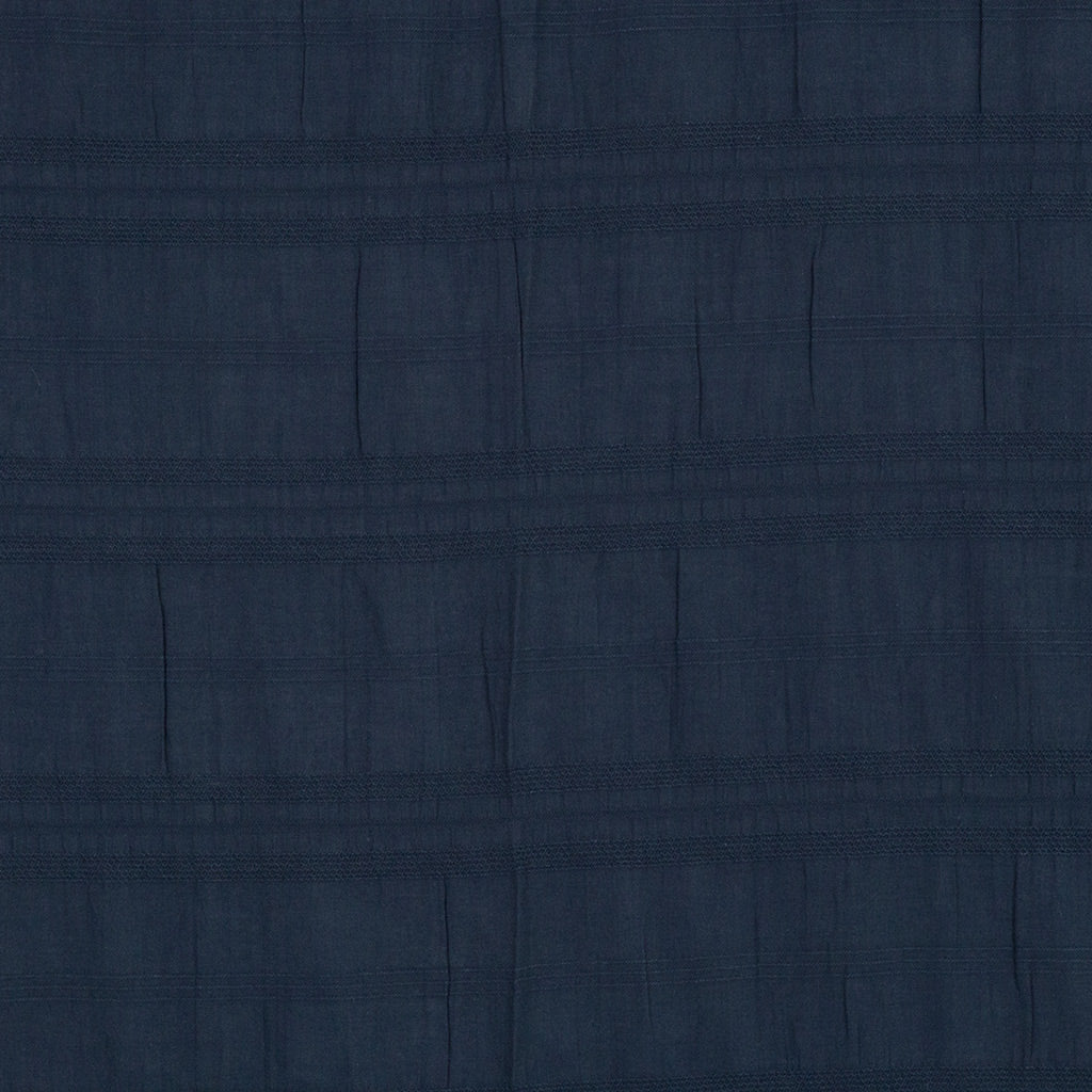 Adriano - Marine Navy Parallel Lines Cotton Woven Fabric