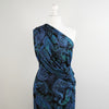 Alton - Turquoise Paisley Stretch Scuba Crepe Fabric Mannequin Wide Image from Patternsandplains.com
