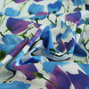 Antibes - Blue Tulips Cotton Elastane Stretch Sateen Woven Fabric Feature Image from Patternsandplains.com