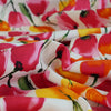Antibes - Pink Tulips Cotton Elastane Stretch Sateen Woven Fabric Feature Image from Patternsandplains.com