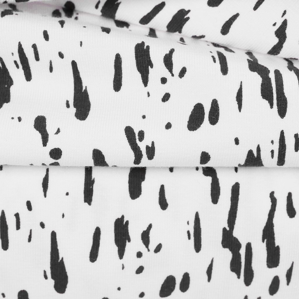 Arizona - White Dashes, Single Jersey Organic Cotton Elastane Fabric Feature Image from Patternsandplains.com