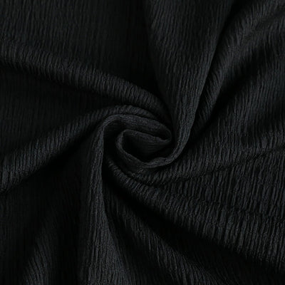 Aspen - Black Stretch Rib Fabric