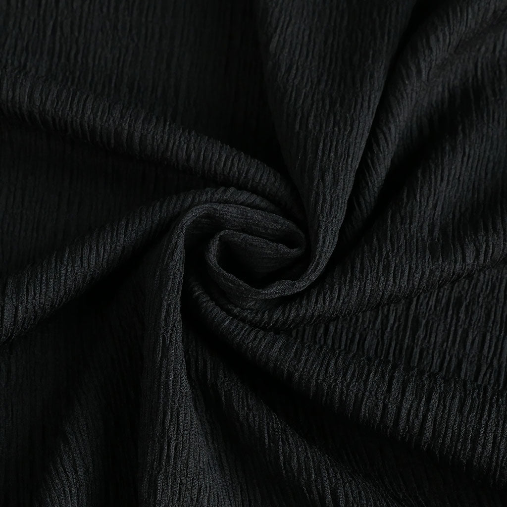 Aspen - Black Stretch Rib Fabric - 2.20m Remnant