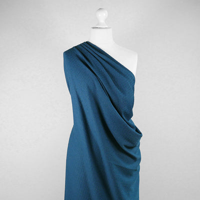 Aspen - Crystal Teal Stretch Rib Fabric - 0.70m Remnant