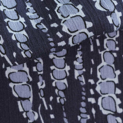 Avignon - Blue Bubbles Viscose Crinkle Woven Fabric Feature Image from Patternsandplains.com