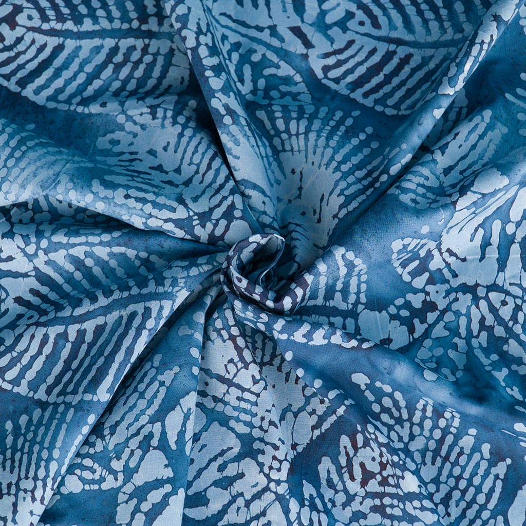 Bali - Denim Blue Jungle Batik Printed Woven Fabric