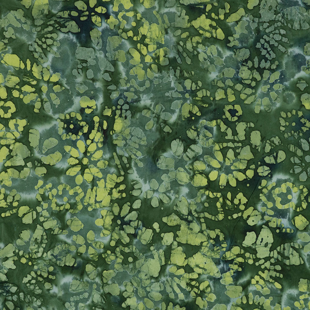 Bali - Green Filigree Batik Printed Woven Fabric