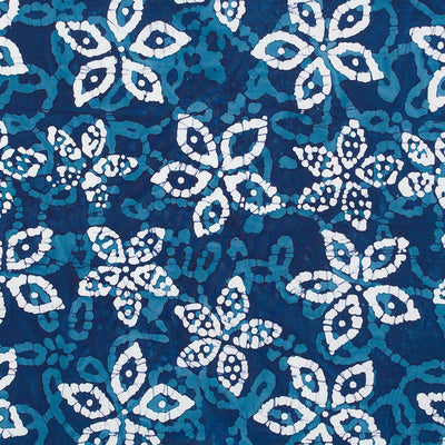 Bali - Navy Periwinkle Batik Printed Woven Fabric