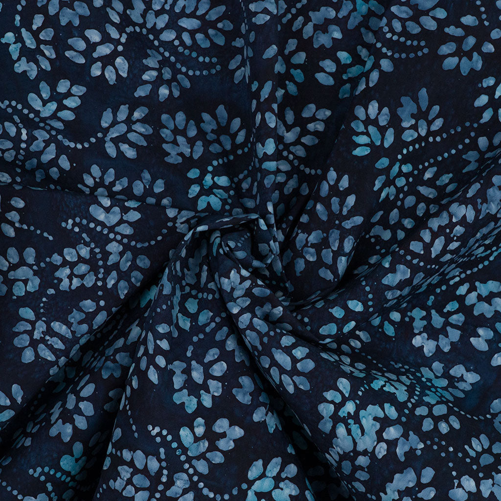 Bali - Navy Ramble Batik Printed Woven Fabric