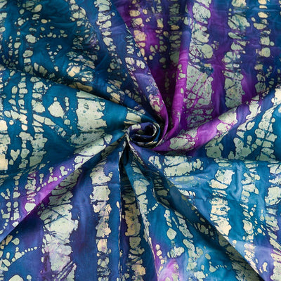 Bali - Purple and Indigo Birch Trees Batik Printed Woven Fabric