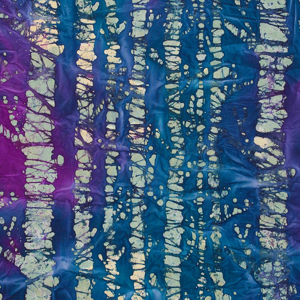 Bali - Purple and Indigo Birch Trees Batik Printed Woven Fabric