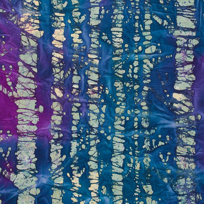 Bali - Purple and Indigo Birch Trees Batik Printed Woven Fabric