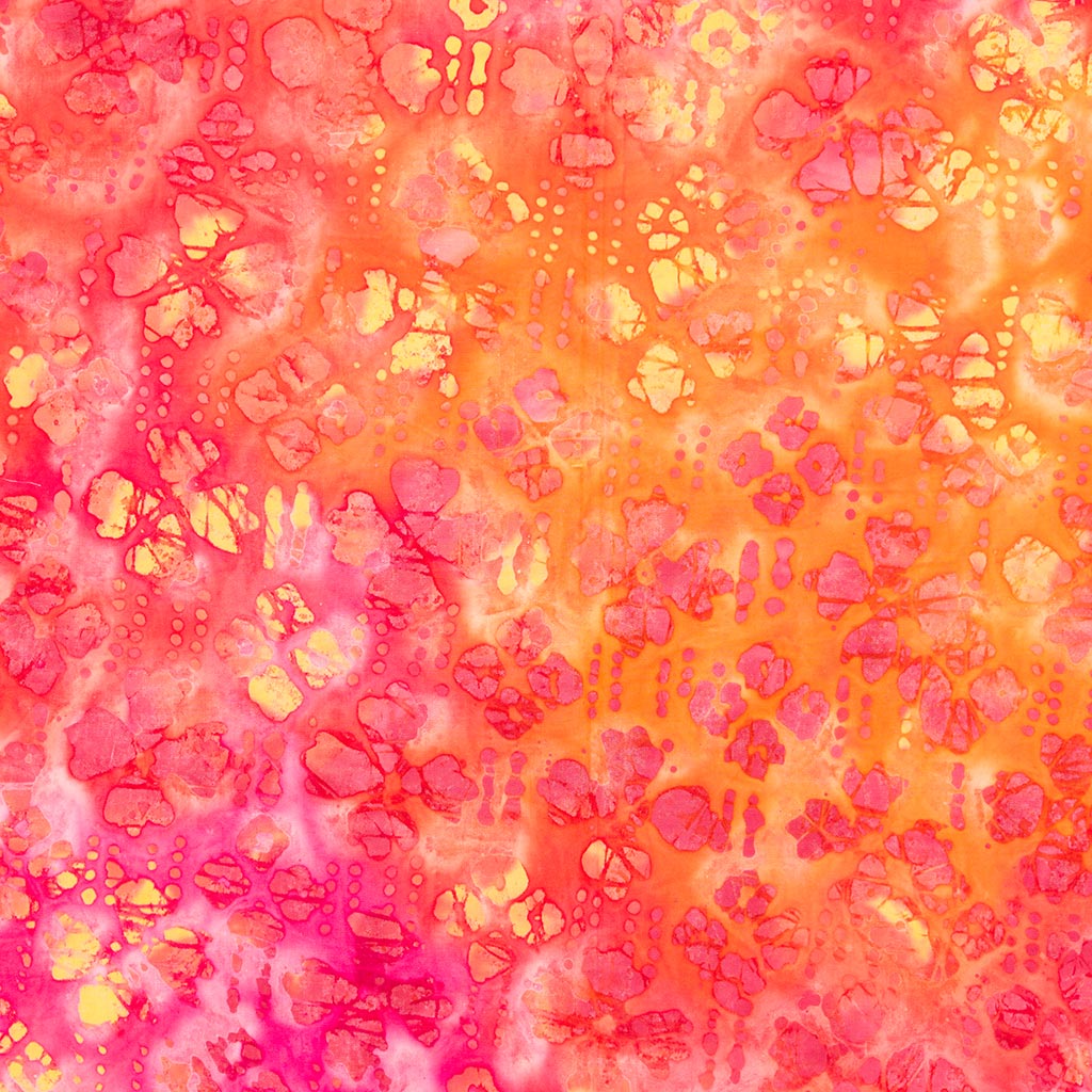 Bali - Sunset Orange Confetti Batik Printed Woven Fabric