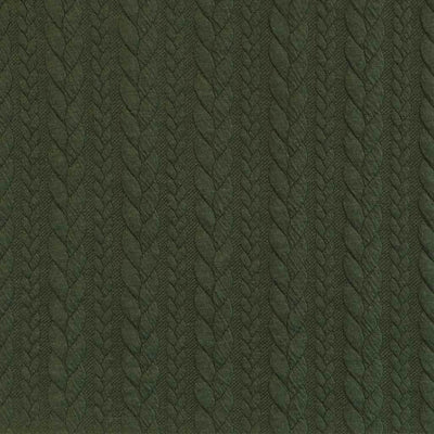 Bergen - Sage Green Aran Cables Double Jersey Blister Fabric Main Image from Patternsandplains.com