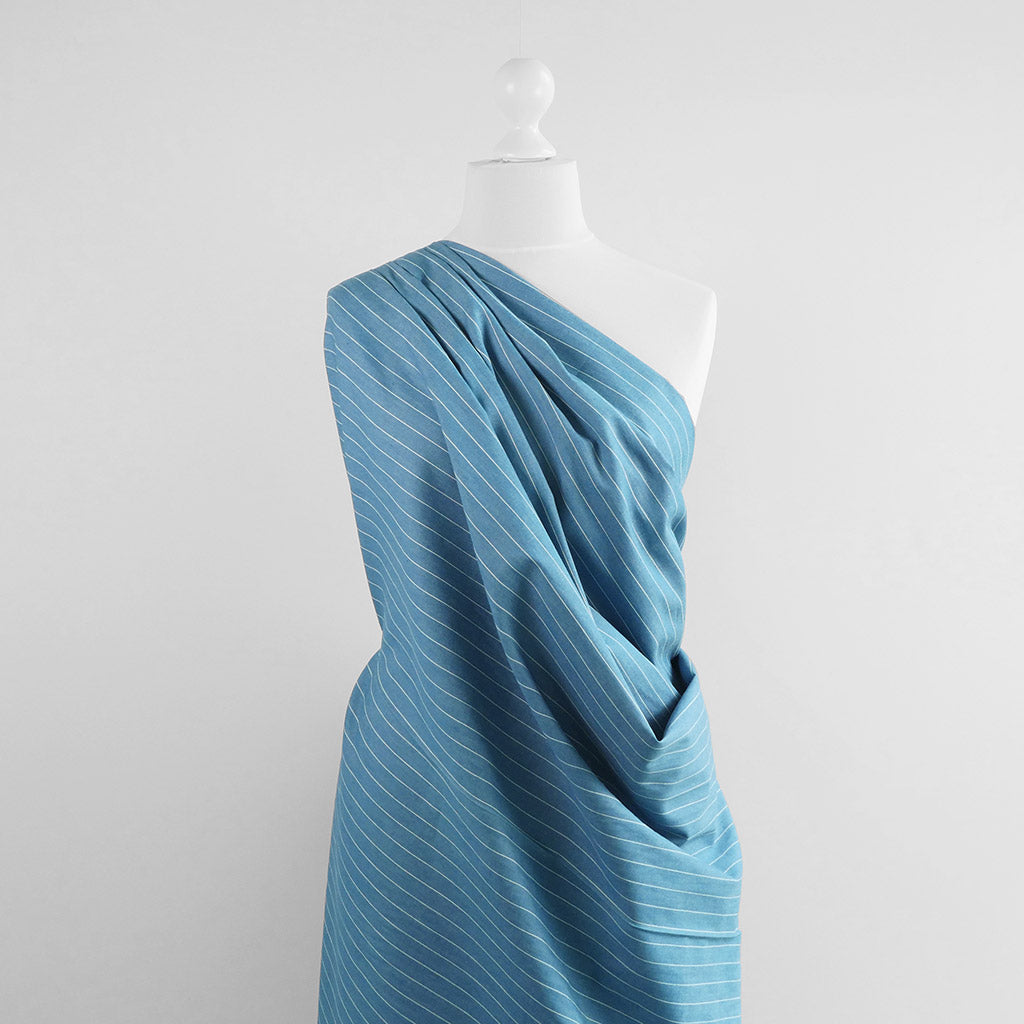 Broadway - Light Jeans Jacquard Stripe Woven Twill Fabric