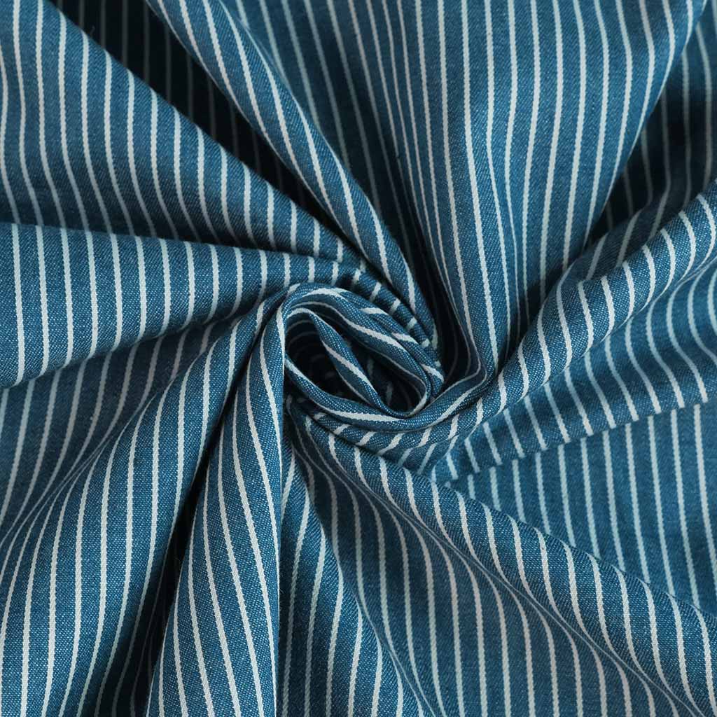 Broadway - Mid Jeans Narrow Jacquard Stripe Woven Twill Fabric