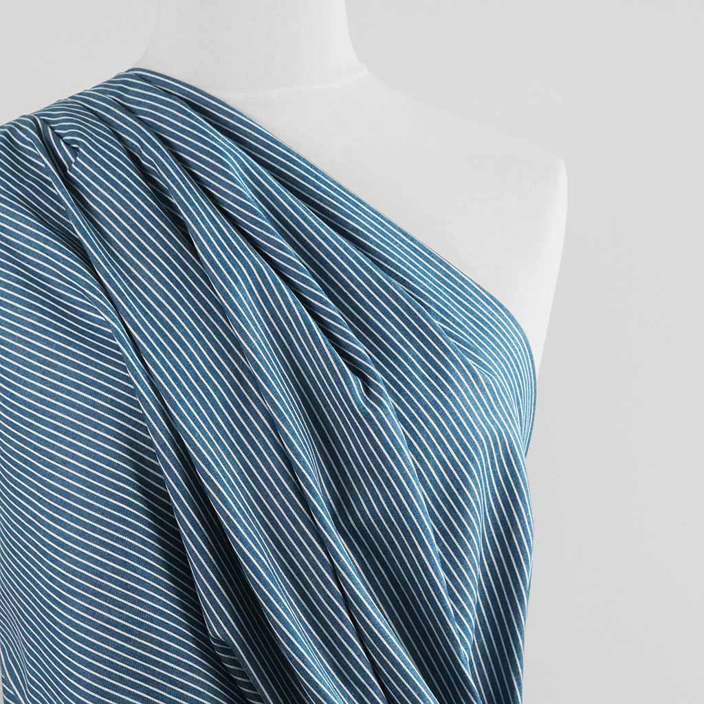 Broadway - Mid Jeans Narrow Jacquard Stripe Woven Twill Fabric