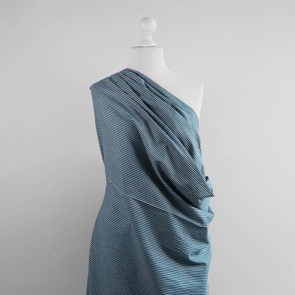 Broadway - Mid Jeans Narrow Jacquard Stripe Woven Twill Fabric