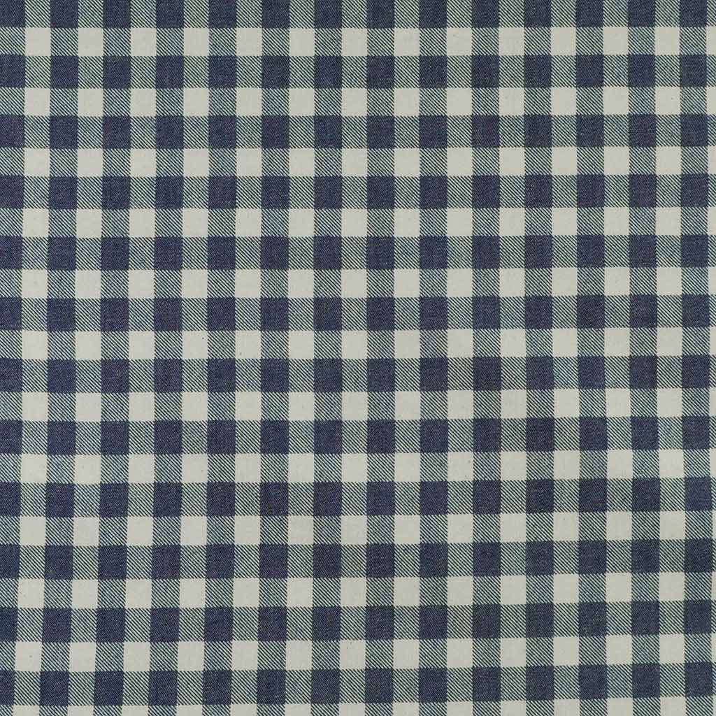 Brooks - Dark Jeans Small Denim Check Brushed Twill Fabric