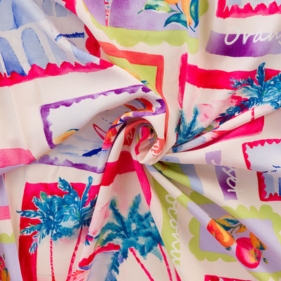 Camden - Light Sand Vacation Vibes Viscose Woven Lawn Fabric