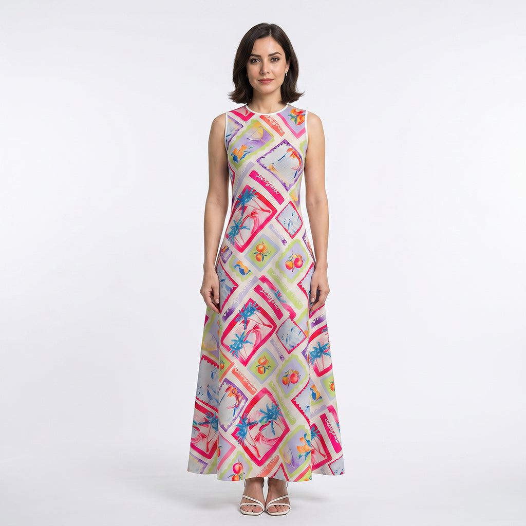Camden - Light Sand Vacation Vibes Viscose Woven Lawn Fabric