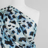 Cannes - Blue Animal Linen Woven Fabric - 1.20m Remnant