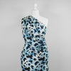 Cannes - Blue Animal Linen Woven Fabric - 1.20m Remnant