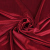Carlotta Wine Red Stretch Panne Velvet Jersey Fabric from John Kaldor Detail Swirl Image from Patternsandplains.com