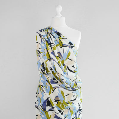 Carmel - Chartreuse Green Lively Viscose Twill Woven Fabric