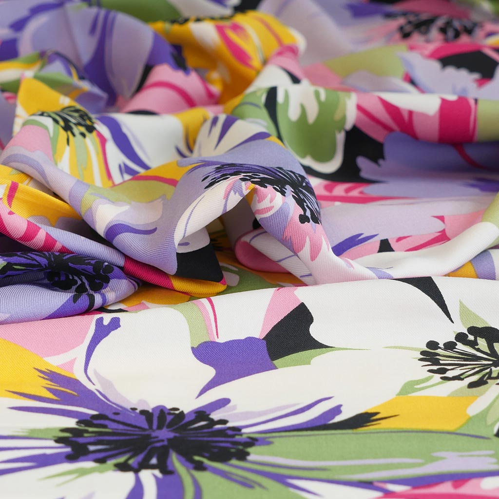 Carmel - Lilac Bloom! Viscose Twill Woven Fabric