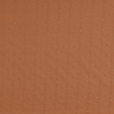 Carolina - Dark Peach, Geometric Embroidered Cotton Woven Fabric Main Image from Patternsandplains.com