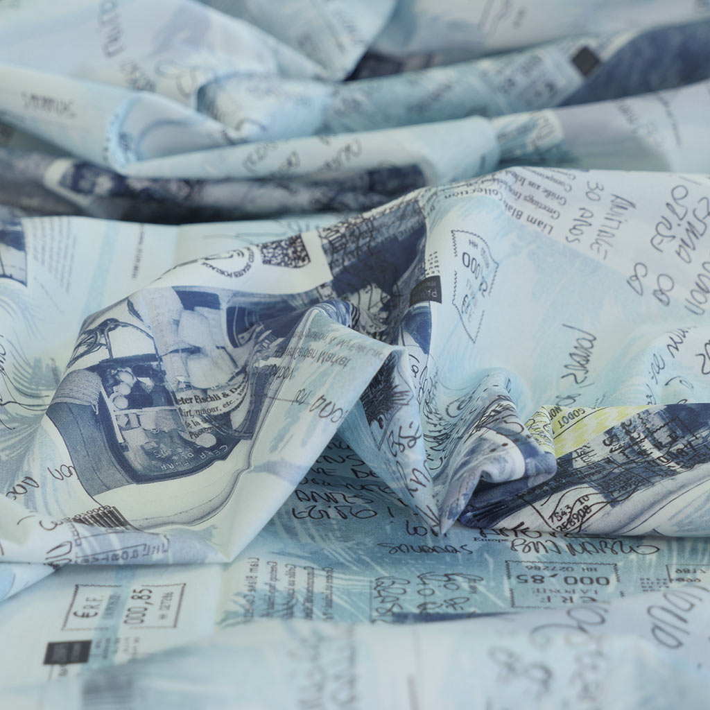 Casablanca - Blue Postcards Cotton Elastane Stretch Woven Fabric Feature Image from Patternsandplains.com