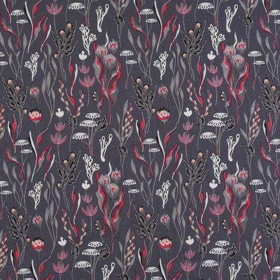 Casablanca - Dark Grey Under the Sea Cotton Elastane Stretch Woven Fabric Main Image from Patternsandplains.com