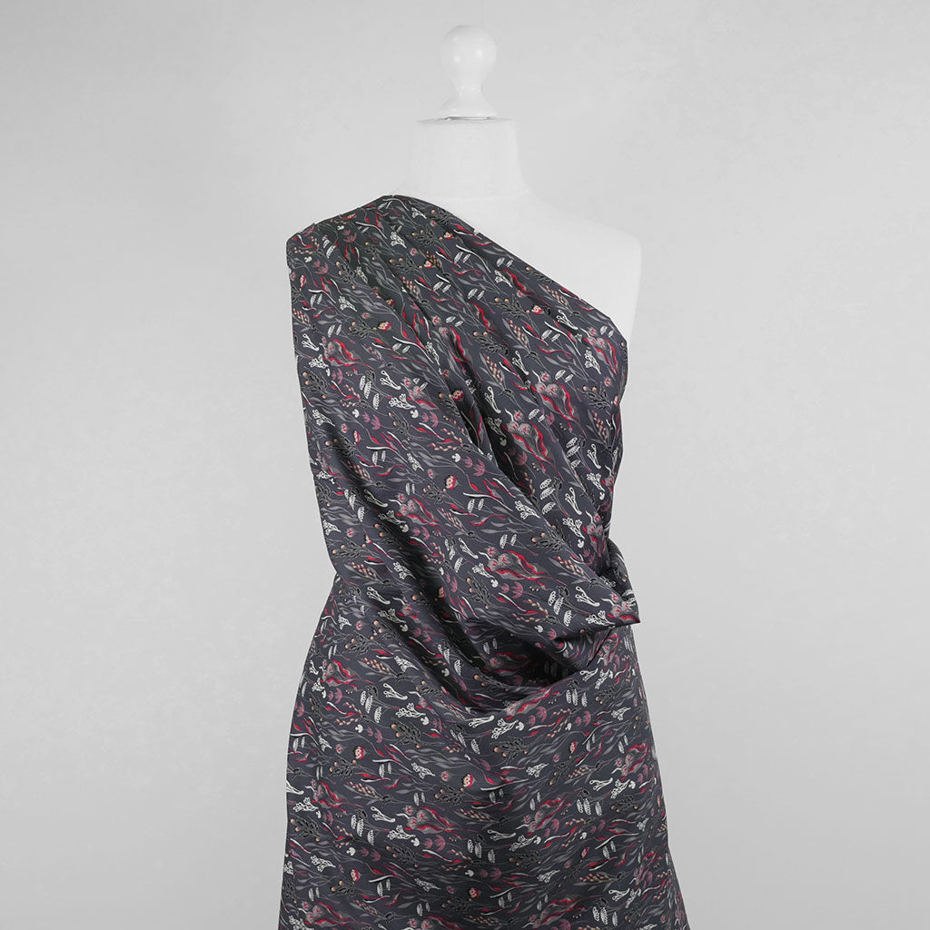 Casablanca - Dark Grey Under the Sea Cotton Elastane Stretch Woven Fabric Mannequin Wide Image from Patternsandplains.com