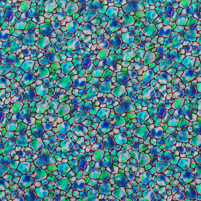 Como - Green Jewel Pebble Viscose Satin Woven Fabric Sample