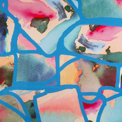 Cotton Satin - Blue Resonate Neon Woven Fabric by Nerida Hansen Main Image from Patternsandplains.com